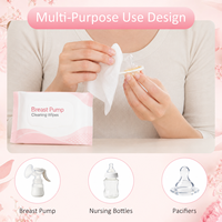 Lingettes nettoyantes pour tire-lait sans alcool, emballées individuellement, format voyage, pour nettoyer les sucettes