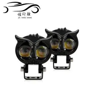 JHS 2,6 pulgadas LED luz de trabajo búho Led motocicleta luz antiniebla Dual Color Angel Eyes 60W LED motocicleta luz para vehículos todoterreno