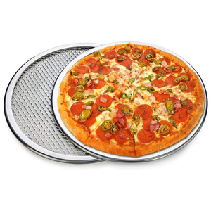 Factory Wholesale Durable Aluminum <b>Pizza</b> <b>Pan</b> Perforated Non-Slip Sustainable Kitchen Baking Tray - Product Image 4