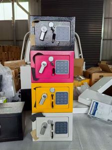 Yellow Mini Safe <b>Box</b> with Electronic Digital <b>Lock</b> and Keyhole Design - Product Image 4