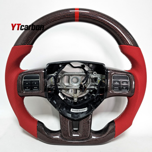 YTcarbon pour chargeur Challenger Durango Avenger Dart Journey RT SRT accessoires de voiture <span class=keywords><strong>volant</strong></span> en Fiber de carbone véritable personnalisé - Product Image 1