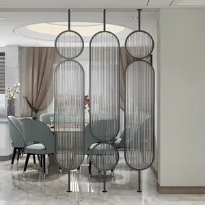 Moderne Stijl Roestvrijstalen Kamerverdelers Scheidingsscherm Voor Kamer Hotel Decoratie Divider Met Glas