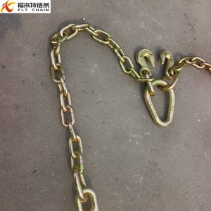 5/16 "3/8" G70 G80 буксировочная цепь, транспортная V-образная цепь для прицепа, цепная цепь с 15-дюймовыми J-образными крючками - Product Image 5