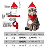 Cape de Noël pour animaux de compagnie, écharpe tricotée de Noël, collier de Noël réglable, écharpe chaude en tricot pour chat, chaton, petit chiot, chien