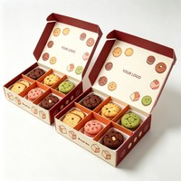 Boîte d'emballage personnalisée pour cookies et donuts écologiques, en papier alimentaire, boîte de boulangerie, boîte à macarons, boîtes à pâtisserie, boîtes à biscuits avec logo