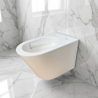 WC mural compact en céramique avec siphon en P 180 mm, fixation arrière, gain de place, blanc, équipement sanitaire