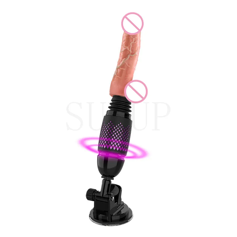 女性ショップのためのホット販売リアルなディルドバイブレーター伸縮式自動セックスマシンGスポット刺激装置熱玩具