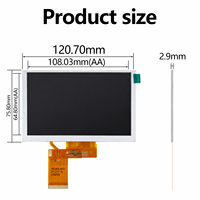5,0 Zoll 480x272 LCD TFT-Display mit LED-Hintergrundbeleuchtung, Flash-Entwicklungsboard RGB 40PIN 500cd/m2