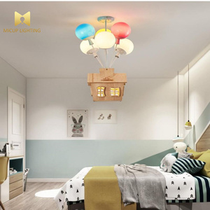 Moderne Lampade a Sospensione per Cameretta Bambini Lampadario a Forma di Casetta in Legno Luce per Camera Principessa Soggiorno Cucina - Product Image 4