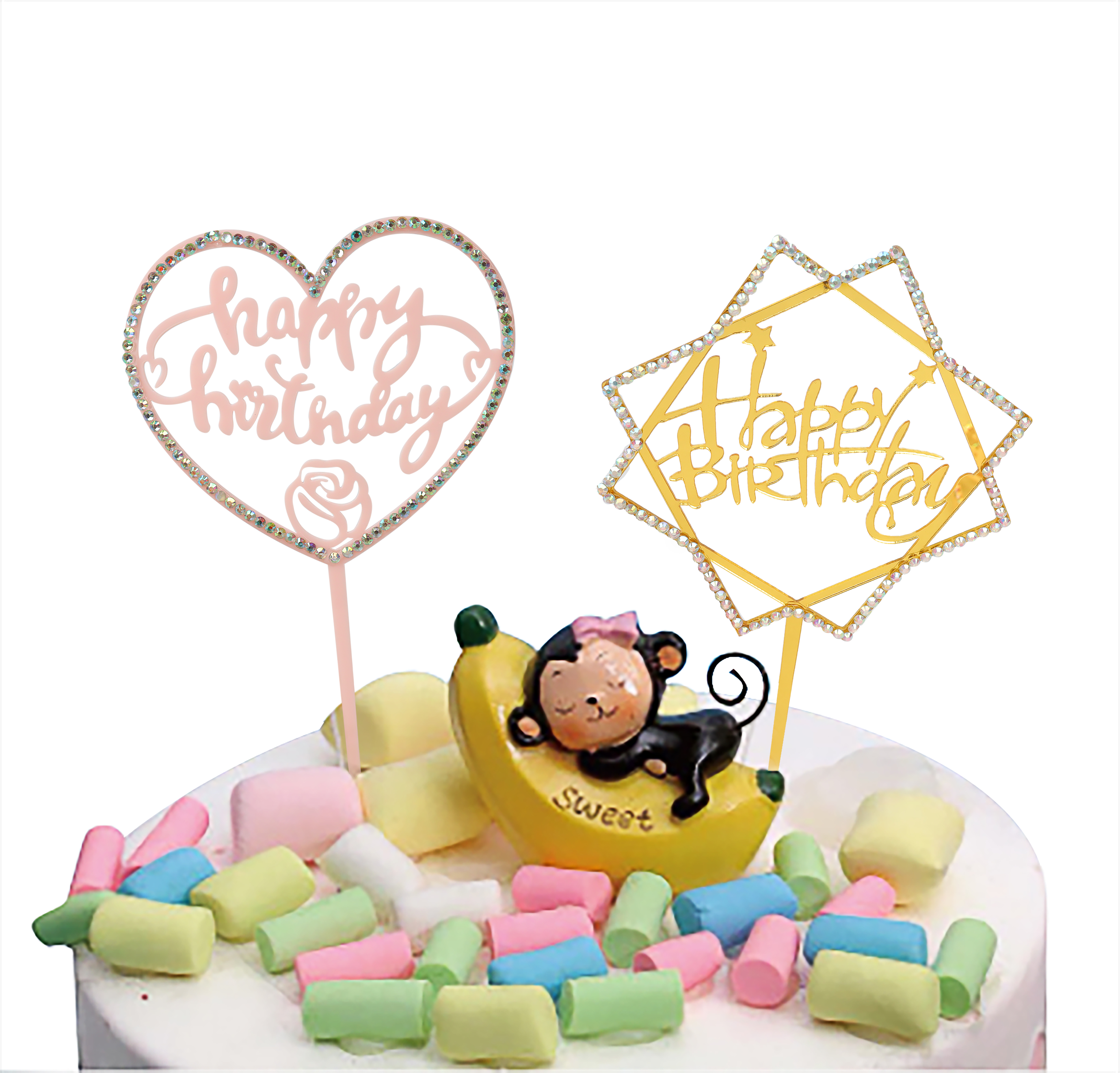 Оптовая продажа 2020, акриловая лазерная режущая машина, Круглый Топпер для торта в виде единорога, изготовленный на заказ Топпер для торта на день рождения