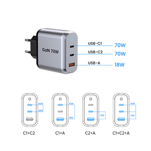 Chargeurs Rapides Tommox pour Téléphones Mobiles Adaptateurs 70W, <span class=keywords><strong>Chargeur</strong></span> USB-C Rapide pour Tablettes Android, iOS et Ordinateurs Portables - Product Image 5