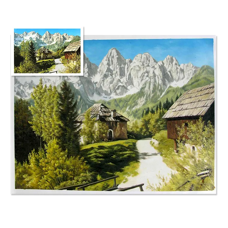 Handmade Custom Art Natural Scene Realistic Landscape Oil Painting On Canvas