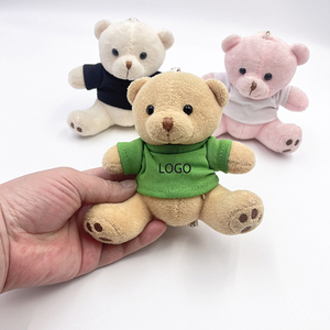 Logotipo promocional lindo Mini oso de peluche llavero de juguete al por mayor pequeños osos de peluche con camiseta roja personalizada - Product Image 2