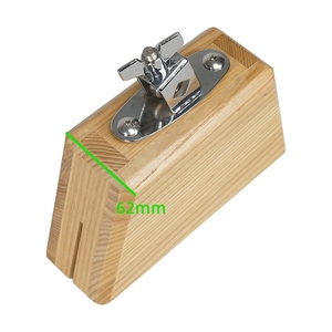 Instrument de percussion en bois massif, cloche à vache en bois, bloc de temple avec support, bloc de rythme Orff pour batterie - Product Image 2