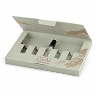 Boîte cadeau de luxe en carton recyclable de 2 mm avec fentes, logo gaufré, pelliculage mat/brillant, personnalisable pour parfum et cils