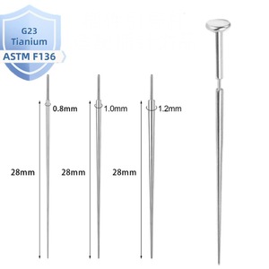 ASTM F136 14/16/18G دبوس الإدراج تفتق الأنف ثقب الأنف دفع في أقراط الجسم موضوع الأنف والأنف أداة الثقب - Product Image 4