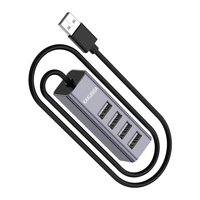 Kakusiga Plug En Play Computer Vier-Poort Splitter Met Voeding Adapter Server 4 Port 3.0 Usb Met Externe voeding