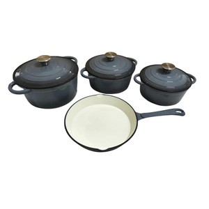 Ngoài tùy chỉnh 4 cái tốt nhất tráng men gang Cookware Set gang chậu và chảo Set - Product Image 4
