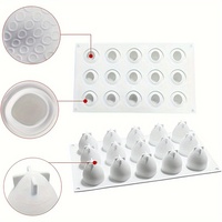 Moule à dessert en silicone platine LFGB SILIKOLOVE, série fruits, 6 cavités, forme fraise, pour mousse et gelée, décoration de pâtisserie