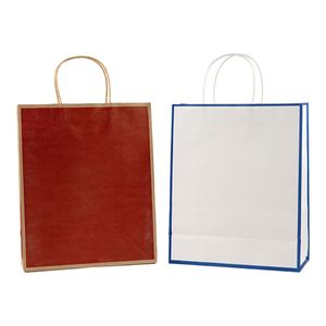 Custom Print logo <b>Biodegradable</b> Bolsas De Papel Clothing Gift Shopping <b>Packaging</b> Disposable Kraft Paper Bag with Handle - Product Image 1