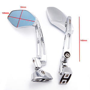 Espejos Retrovisores para Motocicleta de Acero Inoxidable Mecanizados por CNC, Negros, para <span class=keywords><strong>Suzuki</strong></span> GSXR, Kawasaki Ninja EX, Yamaha FZ6R, para CBR 250 - Product Image 6