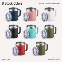 Mug à café en acier inoxydable à double paroi sans BPA de 12 oz, gravure au laser du logo, gobelet isotherme pour la bière, pour le bureau, la maison, le camping