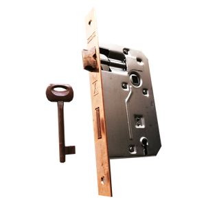 CERRADURA PARA PUERTAS DE MADERA 'PATENTE' FRONTAL BORDE CUADRADO BONAITI E50 Niquelado - Product Image 1