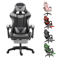 Chaise de jeu personnalisable avec logo fournisseur, accoudoirs réglables, mousse haute densité, repose-pieds en cuir PU, vérin à gaz, dossier haut pour gamer