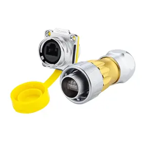 DH24 Hot selling outdoor rj45 cable connector with dust for ethernet ip67 dc waterproof connector