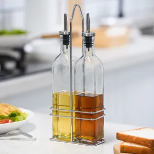 Goede Prijs Olijfolie Dispenser Glas Met Mondstuk Olie En Azijn Fles Set Olijfolie Glazen Fles 500Ml