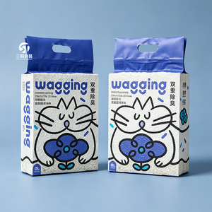 Custom Cat Litter <b>Bags</b> | Moisture Proof Leak Proof Flat Bottom Vacuum Packaging 6L 10L <b>20L</b> with Handle - Product Image 5