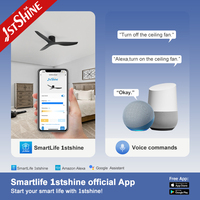 Ventilateur intelligent 1stshine à montage encastré, commande Wi-Fi via application, compatible vocal, pales en ABS, télécommande, moteur DC, excellent vendeur