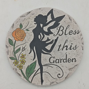 Pietra da <span class=keywords><strong>Giardino</strong></span> in Cemento con Scritta 'Love My Garden' e Ape con Fiori Rosa per Decorazione Esterna e Paesaggistica - Product Image 5