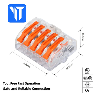 Conectores de cable eléctrico 214 213 <span class=keywords><strong>212</strong></span>, bloque de terminales de conexión rápida, empalme de tuerca de palanca, adaptador de Metal 4P, M8 de cobre - Product Image 1