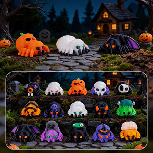 Figurines créatives d'Halloween imprimées en 3D, citrouille, fantôme, araignée, mini-ornements de paysage, Oddcraft SC-JR012 12+ - Product Image 1