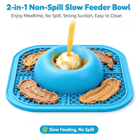 Bol à manger lent en silicone pour chien, boule à lécher pour liquides, snacks et soupes, jouet pour chiot, assiette à lécher pour chat de grande et moyenne taille