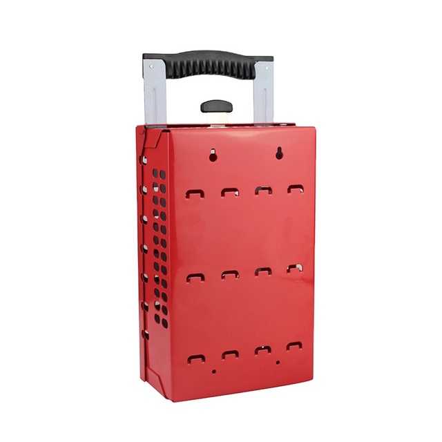 Group Red Portable Steel Safety Lockout Box,Metal Lock Box Lockout