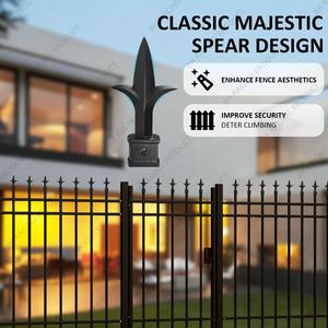 Majestic 3/4 ''Valla de aluminio Lanza Finials Texturizado Negro Europeo Lujo Clásico Villa Driveways Trellis Powder Yard Fences - Product Image 5