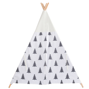 Indio niños tienda jugar <span class=keywords><strong>casa</strong></span> árbol negro de lona de algodón estampada teepee tienda para los niños - Product Image 4