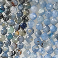 Perles de Kyanite Naturelle Facettées Grade 5A, 3mm, Couleurs Bleues Multiples, Coupe Diamant, pour la Fabrication de Bijoux, Vente en Gros
