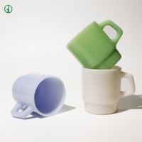 Nuevas Tazas de Vidrio de Colores de 250 ml con Asa, Tazas de Vidrio Borosilicato para Café, Agua, Leche, Jugo, Té