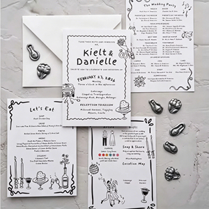 Kit de Invitaciones de Boda Digitales Personalizadas de Primera Calidad con Sobres, Tarjetas RSVP, Tarjetas de Programación y Envío Rápido de Muestras de Diseño - Product Image 2
