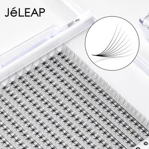 Jeleap उच्च गुणवत्ता 0.05 Premade मात्रा प्रशंसकों Eyelashes 8d काले 0.07mm नुकीले आधार Premade प्रशंसकों बरौनी विस्तार