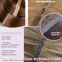 Extensiones de Cabello Humano Virgen Remy con Trama Invisible de Diferentes Tipos, Personalización, Precio de Fábrica al por Mayor, RTS