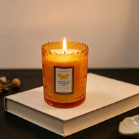 Ensemble de bougies parfumées en verre à rayures verticales dégradées, cire de soja, aromathérapie, décoration d'intérieur, cadeau pour mariage, centre de table
