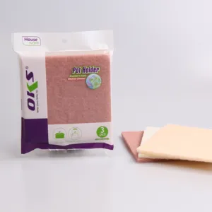 Spugne abrasive detergente per cucina Pad in poliestere OKS Oks spugna Logo personalizzato fibra di poliestere sostenibile forma personalizzata 36g