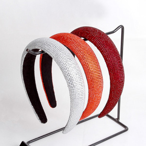 Serre-têtes en strass pour femmes Hua Liyu, rouge foncé, orange, blanc, accessoires capillaires en éponge, style frais et doux, coiffe - Product Image 1