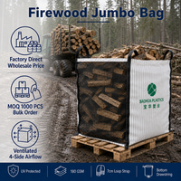 Sac de stockage en bois pour 2000 kg de bois de chauffage, grand sac ventilé, sac FIBC robuste, traité anti-UV, réutilisable, Saco De Lena