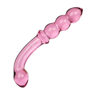 Dildo anal transparent en verre avec petites perles, étanche - Product Image 4