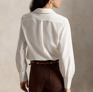 Blusa Elegante de Alta Calidad para Mujer, Mezcla de Algodón y Seda, Estilo Vintage, Corte Holgado, Manga Larga, Informal - Product Image 3
